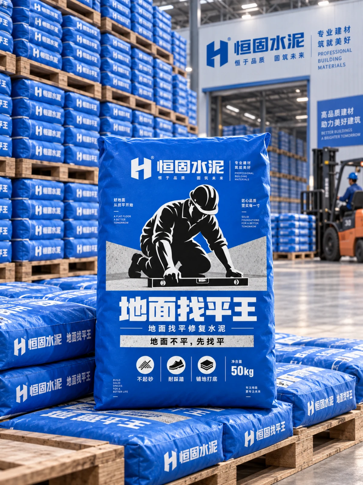 Henggu Cement · Packaging design illustration