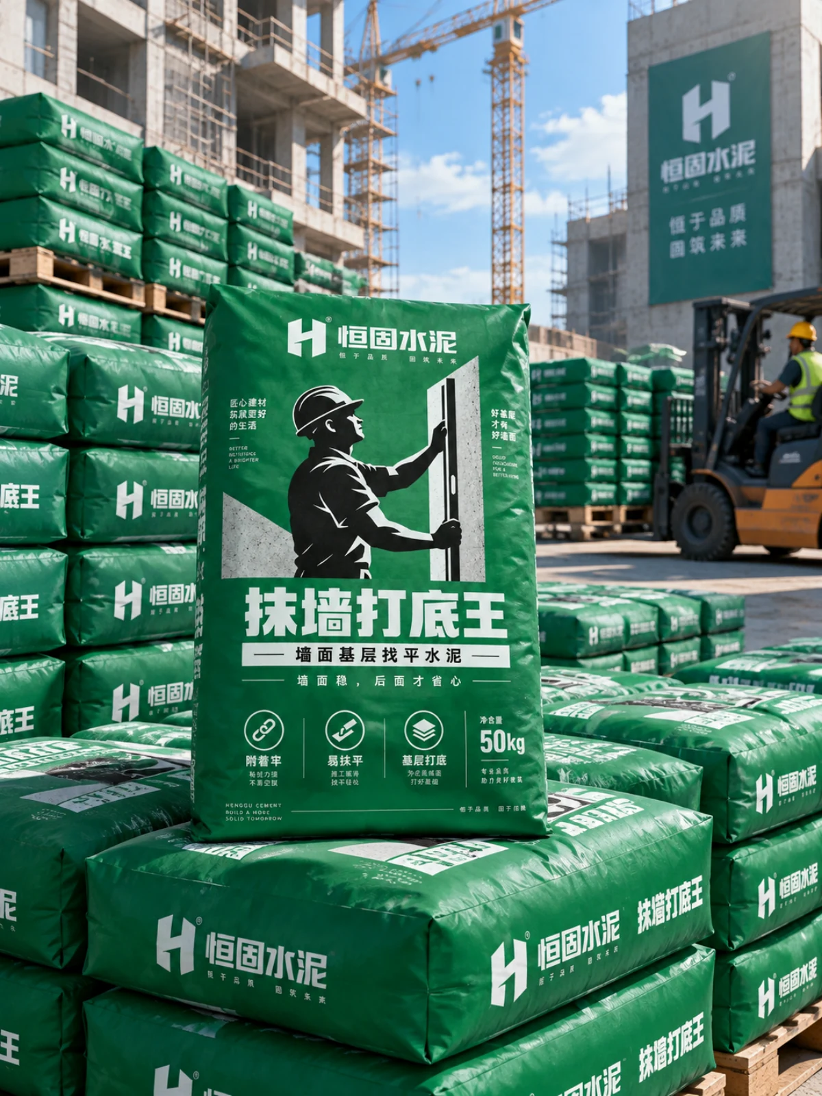 Henggu Cement · Packaging design illustration