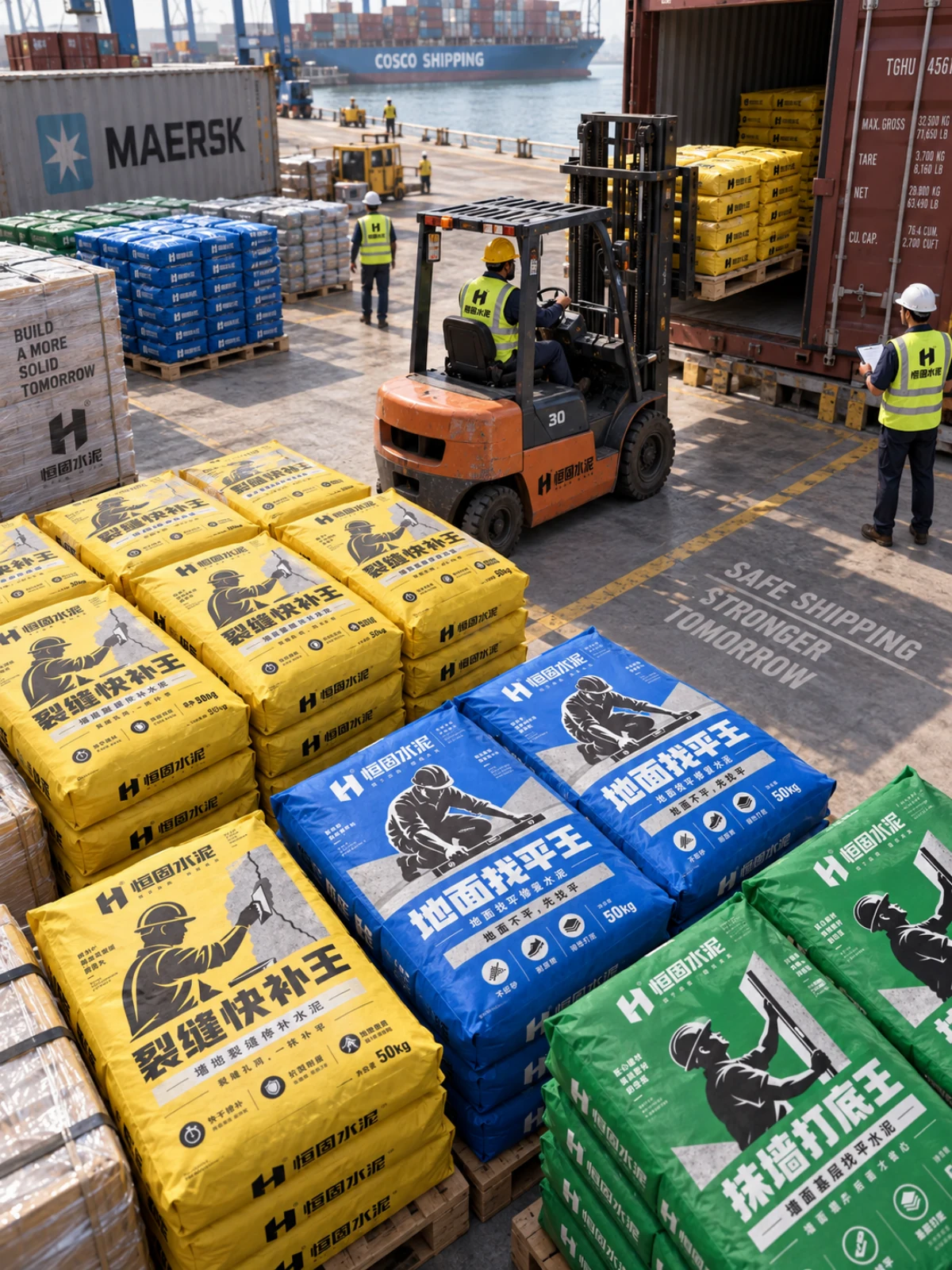 Henggu Cement · Packaging design illustration
