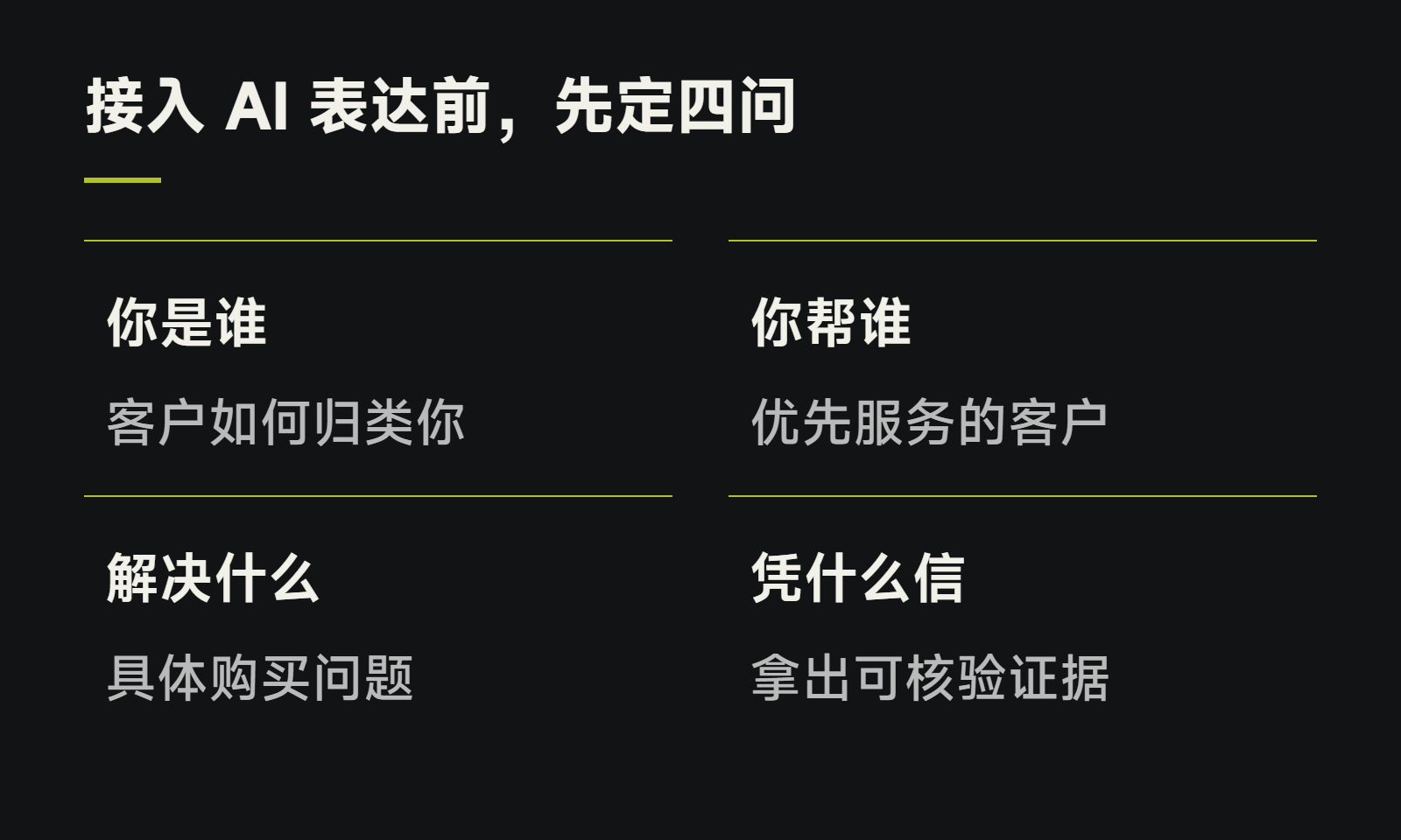 接入 AI 表达前,先定四问